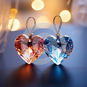 Necklaces with transparent glass heart pendant