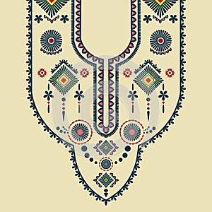 The neckline embroidery design is in a Thai pattern style