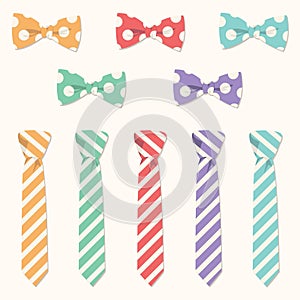 Neckties and Bowties Vector Set