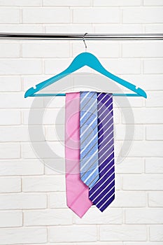 Neckties hanging
