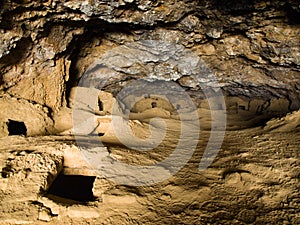 Necropolis in bolivian Galaxia cave photo