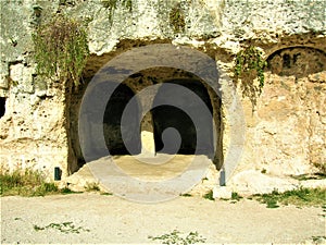 Syracuse and the Rocky Necropolis of Pantalica, Sicily, Italy. Magic, history and time photo