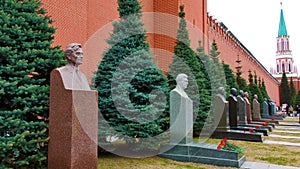 Necropolis, sculptures in Red Square Moscow.