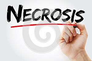 Necrosis text with marker