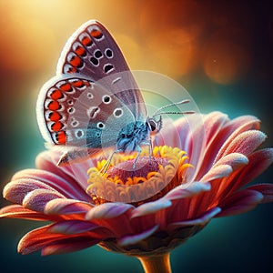 A  butterfly on a flower. photo