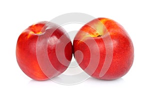 Nectarine fruits on a white background