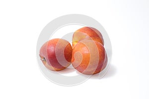 Nectarine, red nectarine, with white background