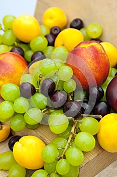 Nectarines grapes apricots and cherries