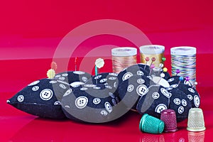 Neddle Case, Spools and Thimbles