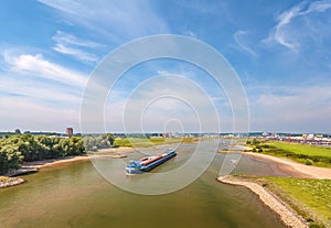 The Nederrijn river in front of the Dutch city of Arnhem