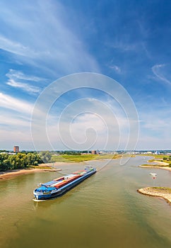 The Nederrijn river in front of the Dutch city of Arnhem