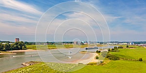 The Nederrijn river in front of the Dutch city of Arnhem