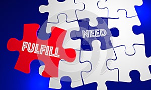Need Fulfilled Words Puzzle Piece photo