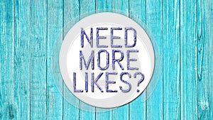 Need More Likes 002 Red Color High Resolution Blue Background