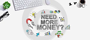 Need More Money theme with a computer keyboard