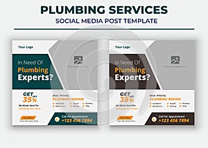 In Need Of Plumbing Experts, Plumber Service Social Media Template