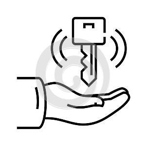 Needful key line icon, concept sign, outline vector illustration, linear symbol.