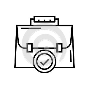 Needful suitcase line icon, concept sign, outline vector illustration, linear symbol.