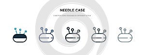 Needle case icon in different style vector illustration. two colored and black needle case vector icons designed in filled,