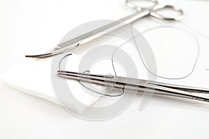 Needle Holders With Suture And Scissors