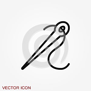 Needle icon,  sewing symbol or element for design