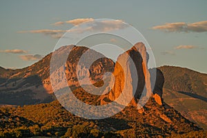 Sunset over Needle Rock in Crawford, Colorado photo