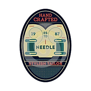 Needle stylish tailor vintage isolated label