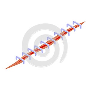 Needle suture icon, isometric style
