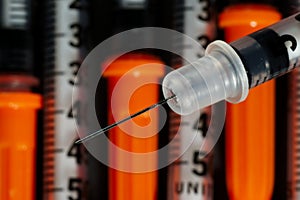 Needle with syringe background