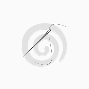 Needle and thread icon, needle, thread