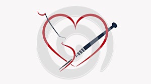 Needle and Thread Logo in Abstract Shape for Creative Designs