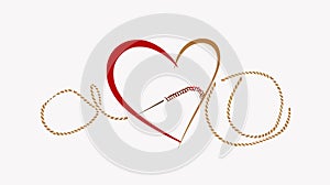 Needle and Thread Logo in Abstract Shape for Creative Designs