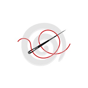 Needle thread loop line illustration logo vector