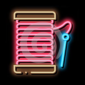 Needle Thread neon glow icon illustration