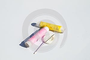 Needle, thread and scissors, sewing items
