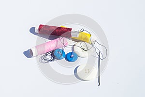 Needle, thread and scissors, sewing items