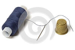 Needle, thread and thimble