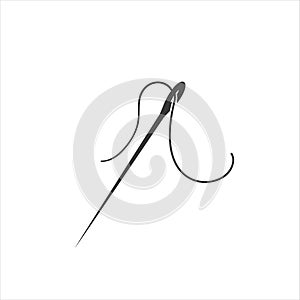 Needle and thread vector icon modern flat style