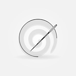 Needle with thread vector icon