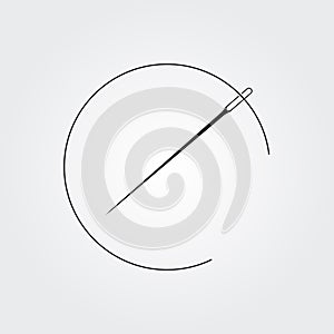 Needle with thread vector icon. Vector