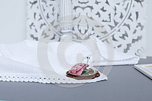 Needlebed embroidered still on fabric and decor