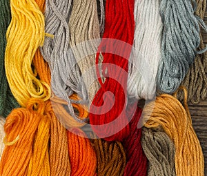 Needlecraft embroidery threads photo