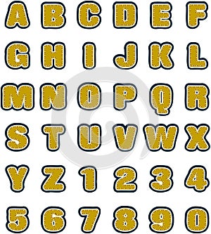 Needled light brown smooth alphabets set photo