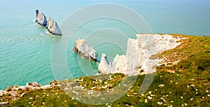 The Needles Isle of Wight landmark by Alum Bay