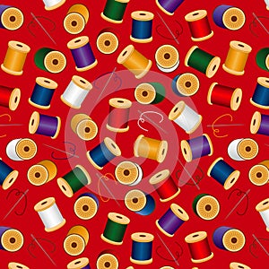 Needles and Threads Seamless Background, Red