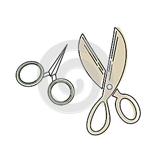 Made with love. Hand drawn colored vector set.