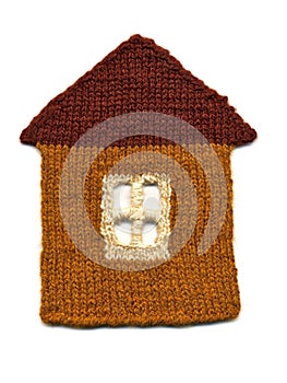 Needlework. knitted house
