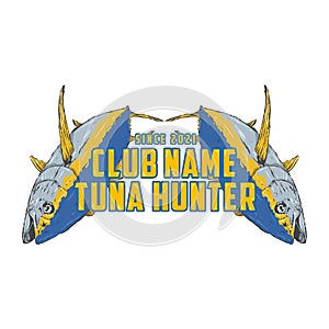 fishing community badge design with tuna theme