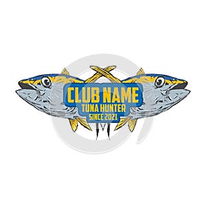 fishing community badge design with tuna theme