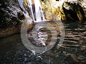 Neer waterfall down stream